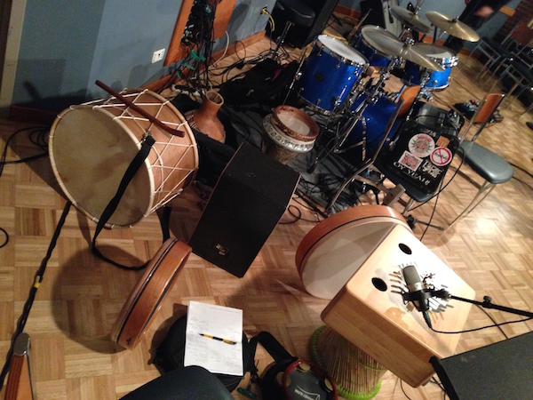 Brian O'Neill's percussion setup for Klezwoods