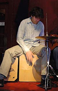 Brian playing the cajon