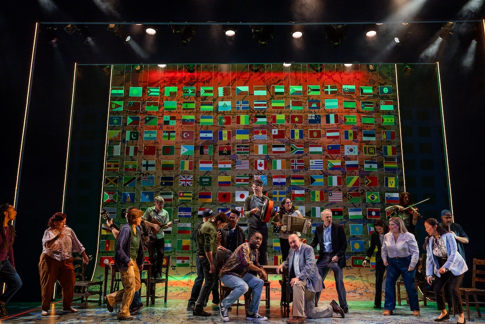 Full cast and band on the stage of the Cape Playhouse for Come From Away